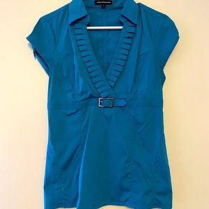 Express Stretch Teal fitted dressy top -Size Small